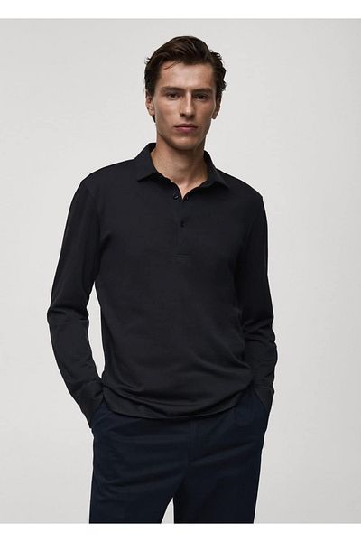 MANGO Man Slim Fit Stretch Wool Polo Shirt