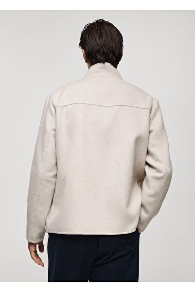 MANGO Man Yüksek yakalı el yapımı yün ceket