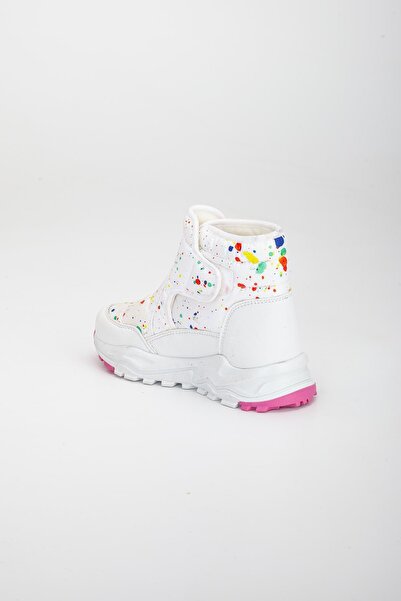 Dilimler Ayakkabı ŞirinYouth Orthopedic Velcro Parachute White Girl's Boots