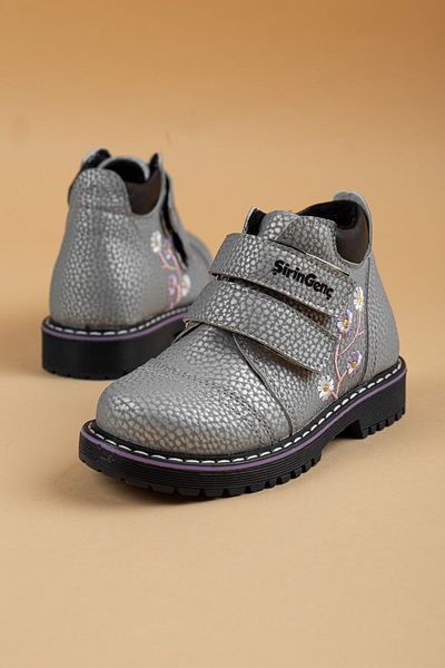 Dilimler Ayakkabı Cute Baby Orthopedic Velcro Gray Girl's Boots