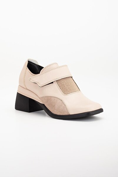 Dilimler Ayakkabı Beige Women's Casual Shoes - Velcro and Light