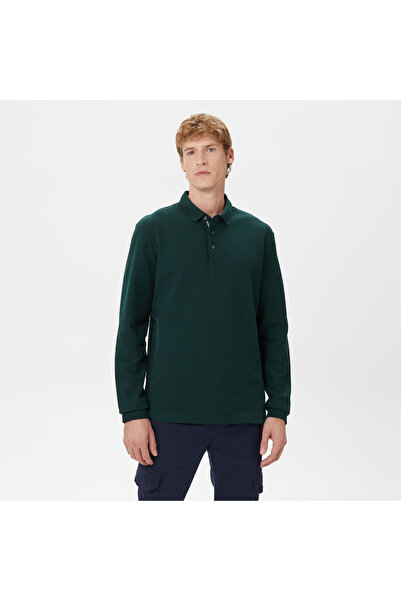 Nautica Erkek Yeşil Classic Fit Uzun Kollu Polo Yaka T-shirt
