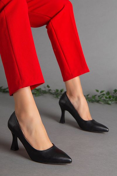 Dilimler Ayakkabı Black Stiletto - Skin Thin Heel, Large Size Women's Shoes
