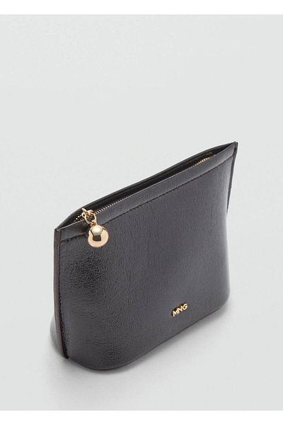MANGO Woman Leather Look Makeup Bag