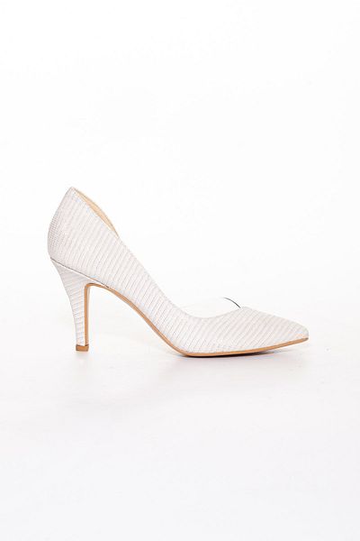 Dilimler Ayakkabı Thin Heeled Side Transparent Mother of Pearl Kaıdn Stiletto