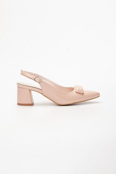 Dilimler Ayakkabı Patent Leather Buckle Powder Women's Short Heeled Shoes