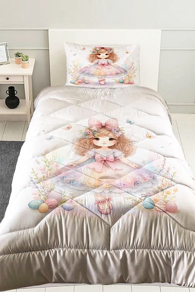 Else Dekor Cuvertură matlasată pentru fetiță cu model Little Princess, cu husă de pernă