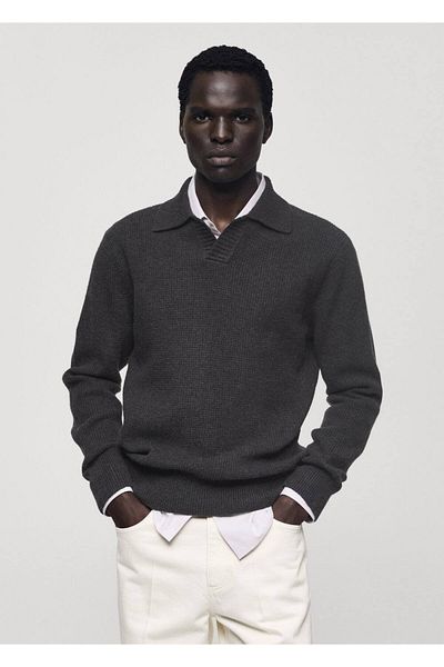 MANGO Man Normal geschnittenes Trikot-Poloshirt