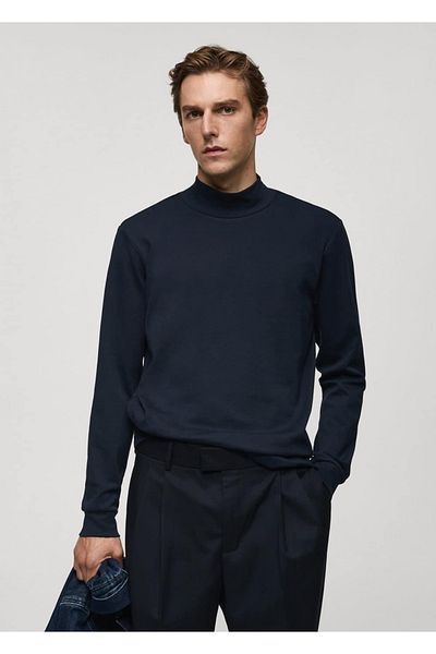 MANGO Man Perkins Collar Cotton T-Shirt
