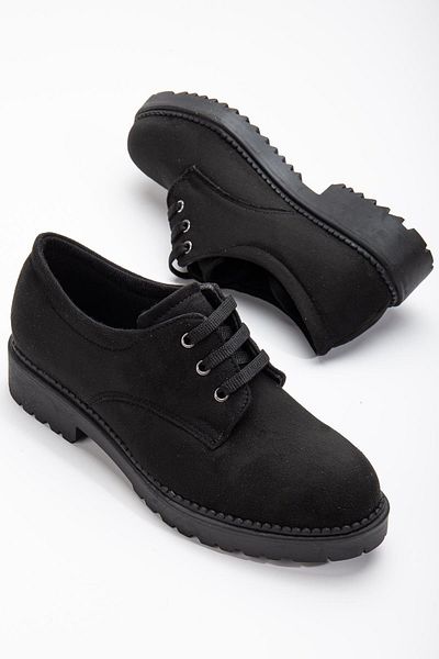 Dilimler Ayakkabı Black Suede Women's Casual Shoes