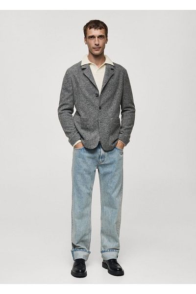 MANGO Man Slim Fit Crispy Wool Blazer Jacket