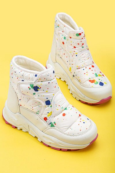 Dilimler Ayakkabı Şirinç Young Orthopedic Velcro Parachute White Girls' Boots