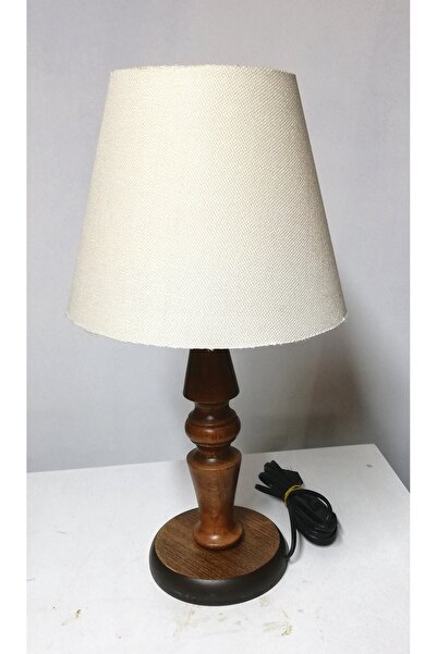 TEKAY AYDINLATMA Bedroom Lampshade with Wooden Legs Natural Legs Dark Walnut Legs