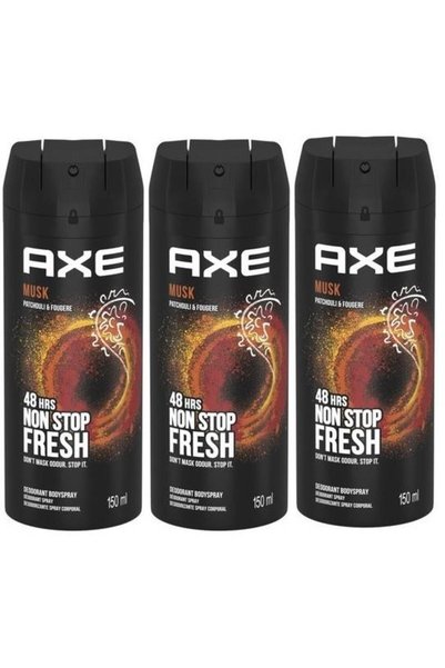 Axe Erkek Deodorant Sprey Musk 150 Ml 3 Adet