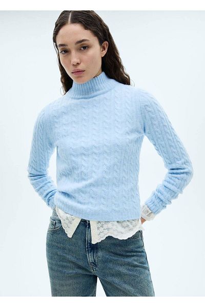 MANGO Woman Pulover de tricotaj cu detalii tricotate