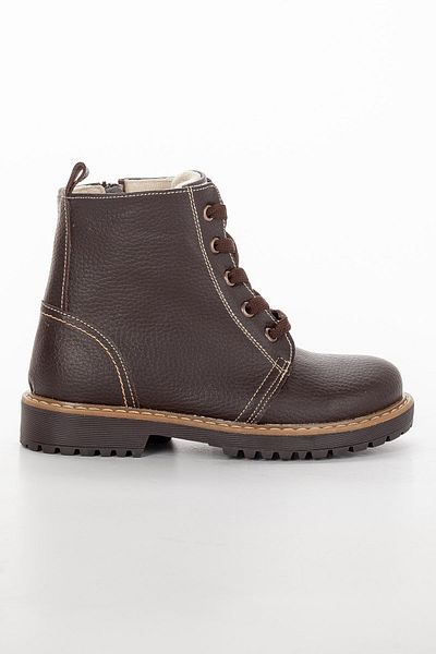 Dilimler Ayakkabı Şiringenç Orthopedic Zippered Leather Brown Boy's Boots