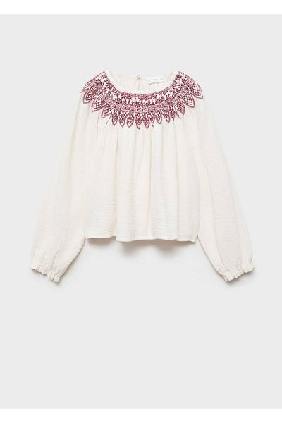 MANGO Kids Blouse with embroidery detail