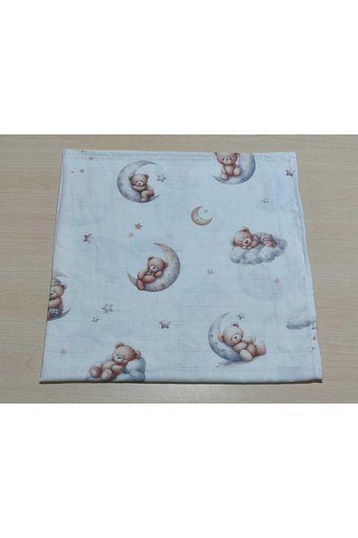 Alpıno Newborn Blanket - 100% Cotton Muslin Covered Baby Blanket 85X85 cm (Digital Print)