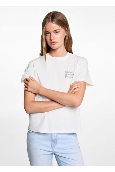 Mango Teen Βαμβακερό μπλουζάκι με σχέδια