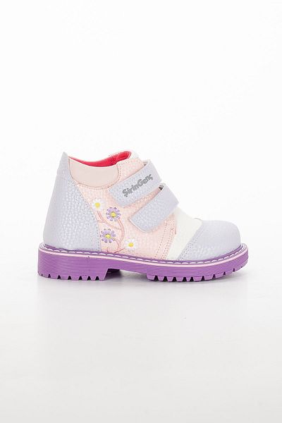 Dilimler Ayakkabı Χαριτωμένα Baby Orthopedic Velcro Λευκά Λιλά Κοριτσίστικα Μποτάκια
