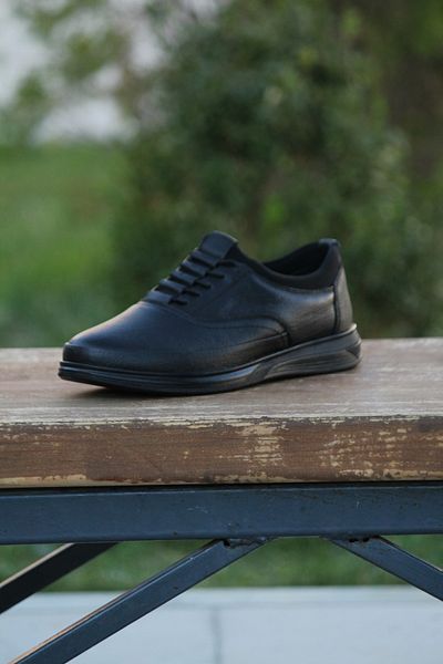 LİCCAS Pantofi sport de iarnă pentru bărbați - piele naturală, talpă din cauciuc, elastic autobic și fără șireturi