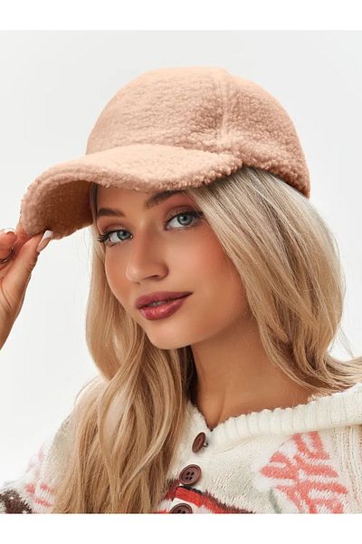 derikem Dried Rose Women's Winter Merino Curly Plush Hat