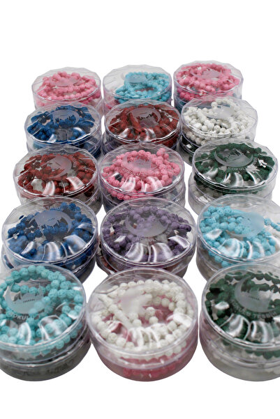 MyReal مسبحة صلاة معطرة مطرزة بالورد في علبة ألوان مختلطة 30 قطعة