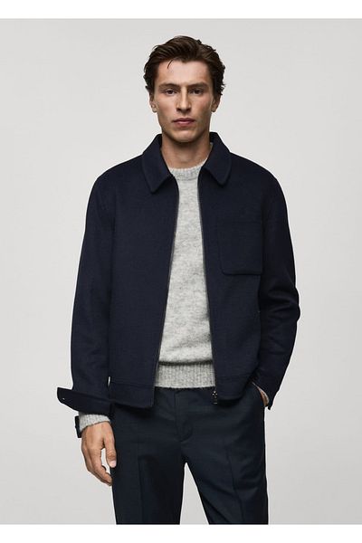 MANGO Man Handmade Wool Zipper Jacket