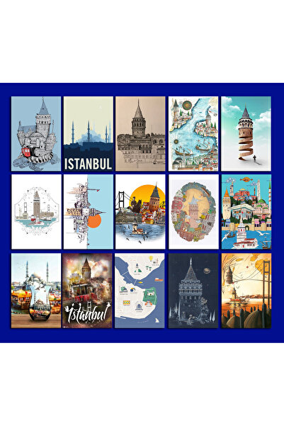 TELLGRAF مجموعة بطاقات بريدية تحت عنوان اسطنبول (10x15 سم 15 قطعة)