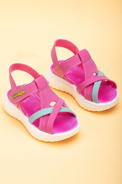 Dilimler Ayakkabı Orthopedic Fuchsia Baby Girl and Child Sandals - Şirinbebe Şiringenç Face Pole and Cross Strap