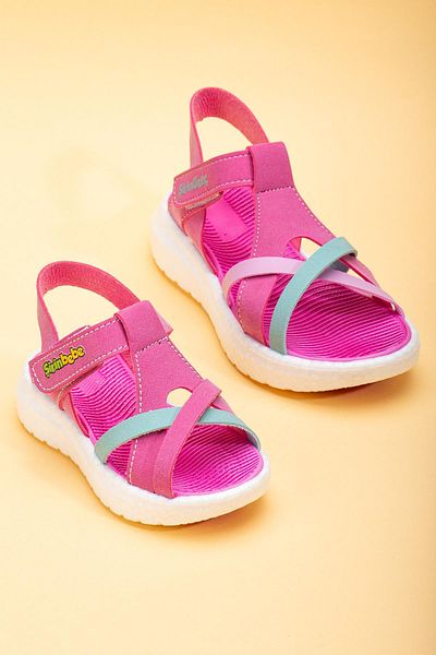 Dilimler Ayakkabı Orthopedic Fuchsia Baby Girl and Child Sandals - Şirinbebe Şiringenç Face Pole and Cross Strap