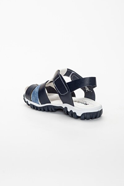Dilimler Ayakkabı Cute Young Orthopedic Cage Navy Blue Boy's Sandal