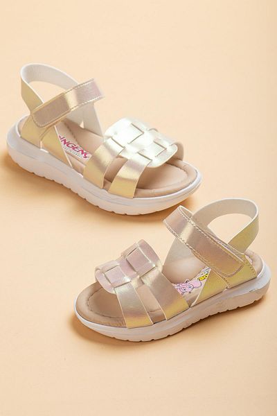Dilimler Ayakkabı Şirinbebe Şiringenç Square Helmet Mother of Pearl Baby Girl Kids Sandals