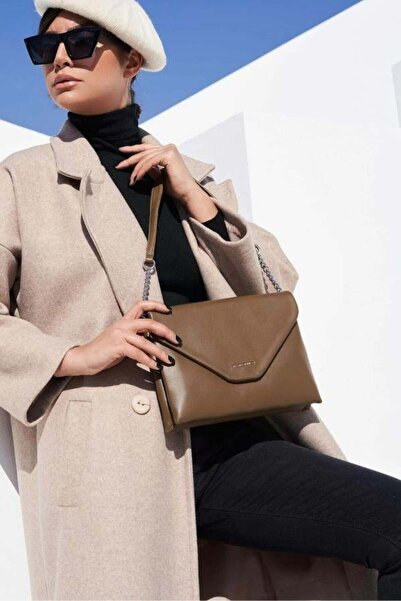 David Jones Γυναικεία τσάντα ώμου και λουράκι Τσάντα Oliv Green