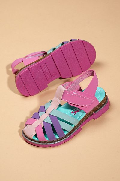 Dilimler Ayakkabı Cute Young Orthopedic Cage Fuchsia Purple Girl's Sandals
