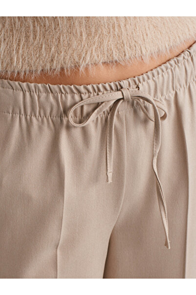 Dilvin 71561 Stone Color Long Draped Stylish Trousers