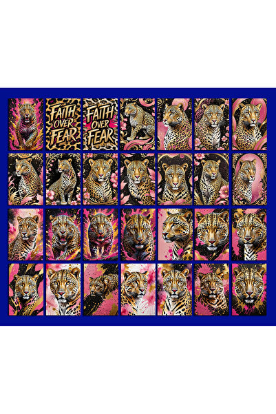 TELLGRAF مجموعة بطاقات بريدية بطابع الفنون الفهد (10 × 15 سم 25 قطعة)