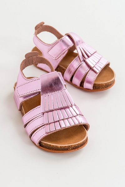 mnpc Orthopädische Kindersandalen aus rosafarbenem Leder für Mädchen