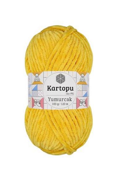 Kartopu 5 Pieces Yellow Velvet Eggs - Rope No 320 Chick