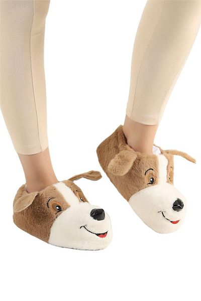 Liger Unisex Cute Αντιολισθητική Βάση - Παντόφλες Σκύλου MINK