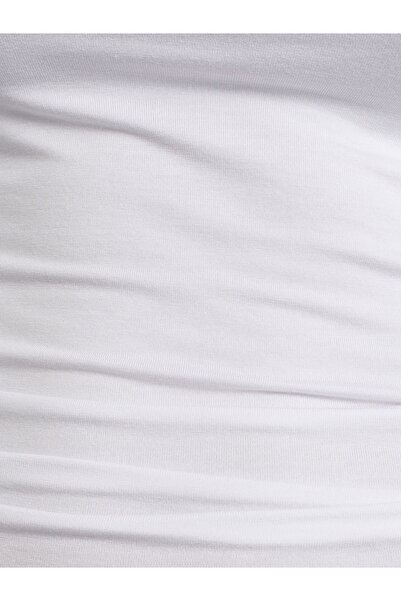 Dilvin 31213 Top cu mânecă lungă cu gât barcă-alb