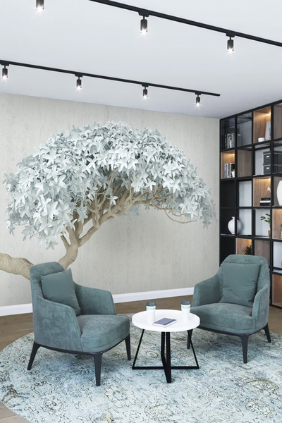 poster marketi Modern Tekstil Tabanlı Tek Parça Ağaç Desenli Poster Duvar Kağıdı