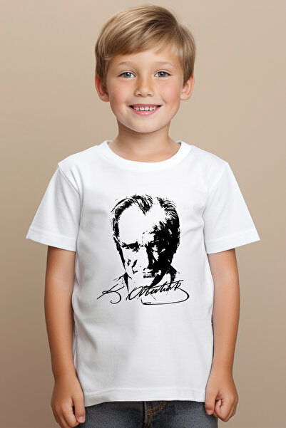 ASELİNDA TRICO ALB PENTRU COPII Imprimat Ataturk