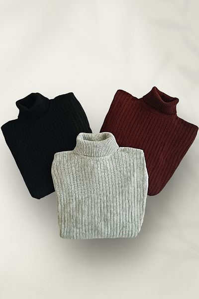 Zimsah 3 Pulovere Slim Fit Tricotaj