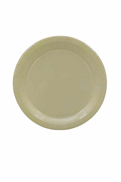 TURKUAZ PARTY Cardboard Plate 8 Pieces - Pastel Yellow - 23 cm
