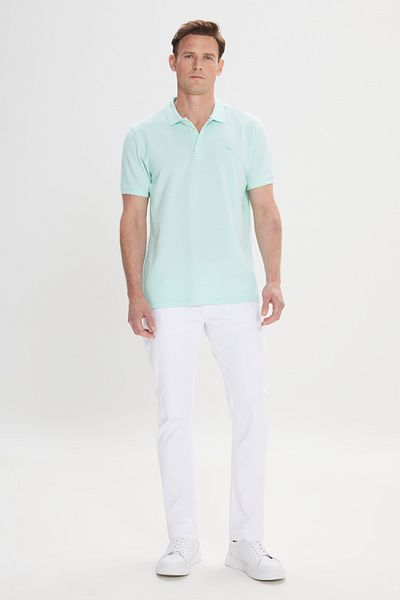 ALTINYILDIZ CLASSICS Tricou cu mânecă scurtă pentru bărbați, mentă, slim fit, cu gât polo, 100% bumbac