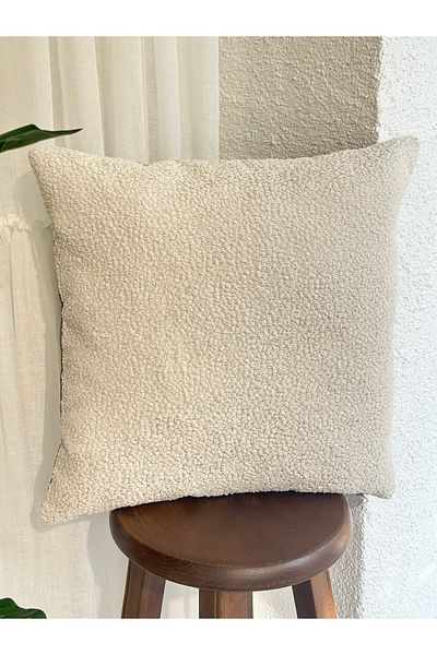 Decamor home Ecru Punch Pattern Throw Pillow Cover Pattern 1
