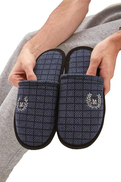 Liger Men's Winter House Slippers - Dark Blue