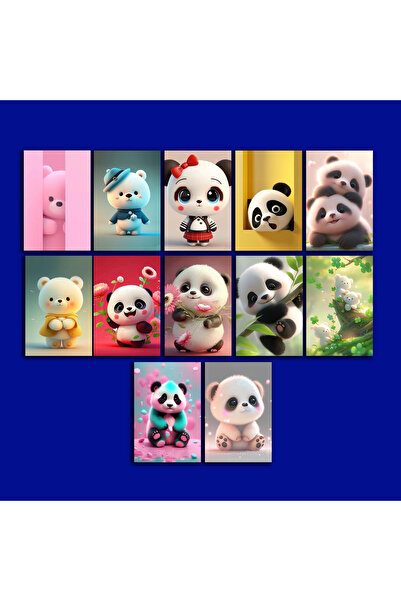 TELLGRAF مجموعة بطاقات بريدية تحت عنوان الباندا (10x15 سم 12 قطعة)