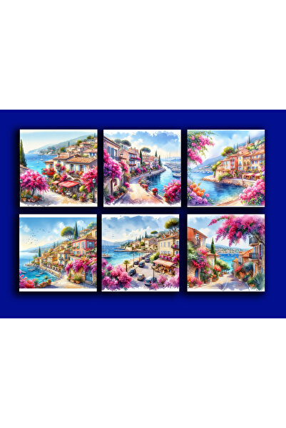 TELLGRAF Deniz Kenarı Temalı Kartpostal Seti (10x10 cm 6 Adet)
